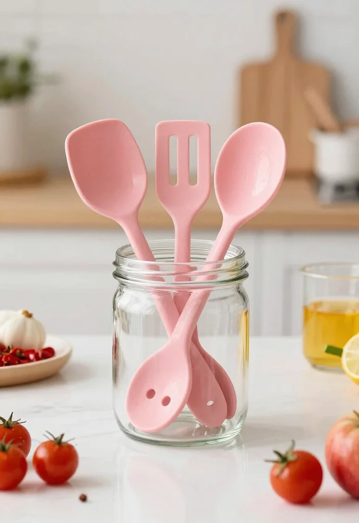16 Pink Kitchen Appliances Ideas With Playful Pop 6 16 Pink Kitchen Appliances Ideas With Playful Pop - 6. Playful Pink Utensils 1
