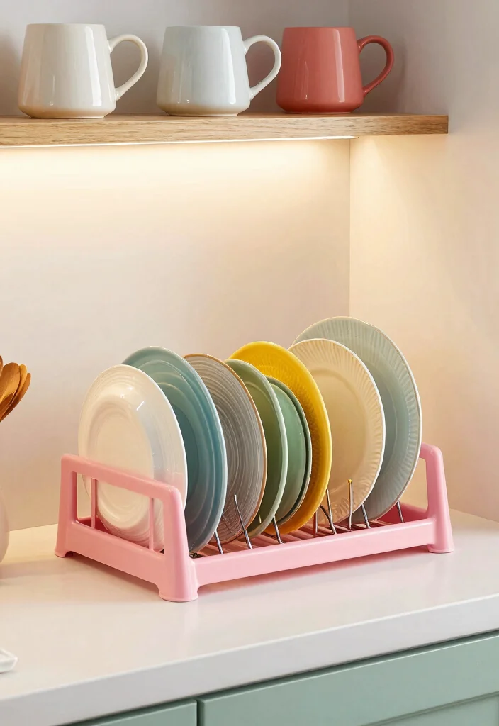 16 Pink Kitchen Appliances Ideas With Playful Pop 7 16 Pink Kitchen Appliances Ideas With Playful Pop - 7. Pink Dish Rack 1