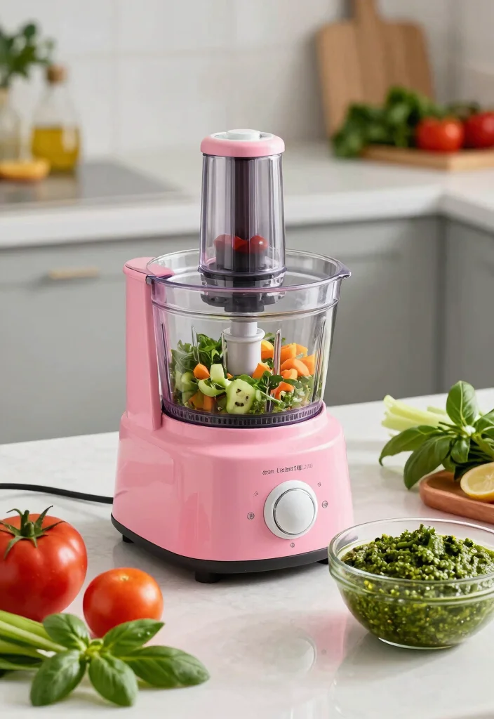 16 Pink Kitchen Appliances Ideas With Playful Pop 9 16 Pink Kitchen Appliances Ideas With Playful Pop - 9. Pink Food Processor 1