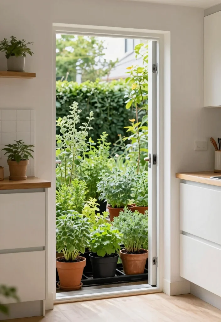 16 Pocket Door Kitchen Ideas That Save Space 16 16 Pocket Door Kitchen Ideas That Save Space - 16. Flourishing Herb Garden 1