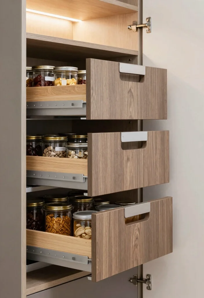 16 Small Kitchen Pantry Ideas That Feel Surprisingly Spacious 2 16 Small Kitchen Pantry Ideas That Feel Surprisingly Spacious - 2. Vertical Pull-Out Drawers 1