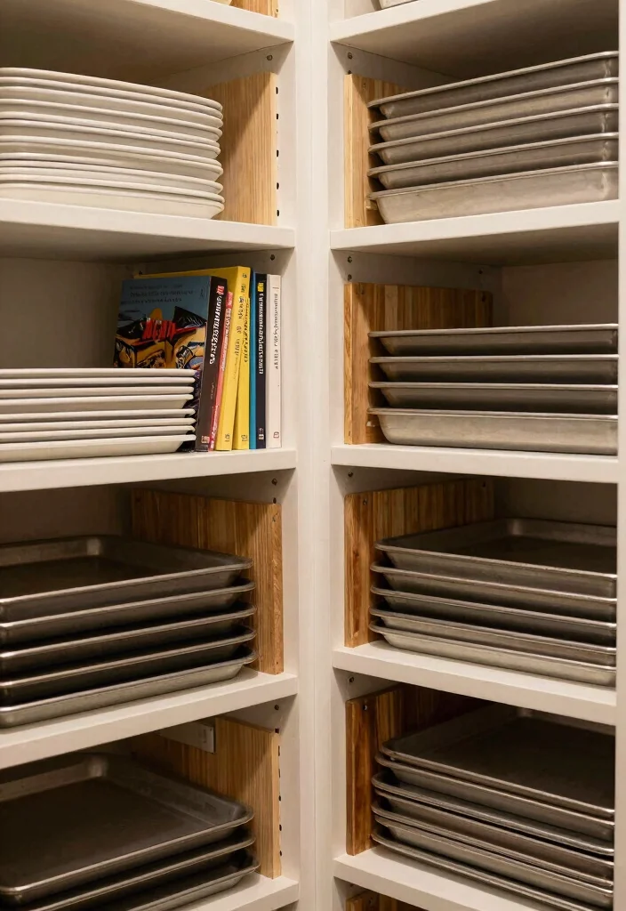 16 Small Kitchen Pantry Ideas That Feel Surprisingly Spacious 8 16 Small Kitchen Pantry Ideas That Feel Surprisingly Spacious - 8. Use Vertical Dividers for Baking Sheets 1