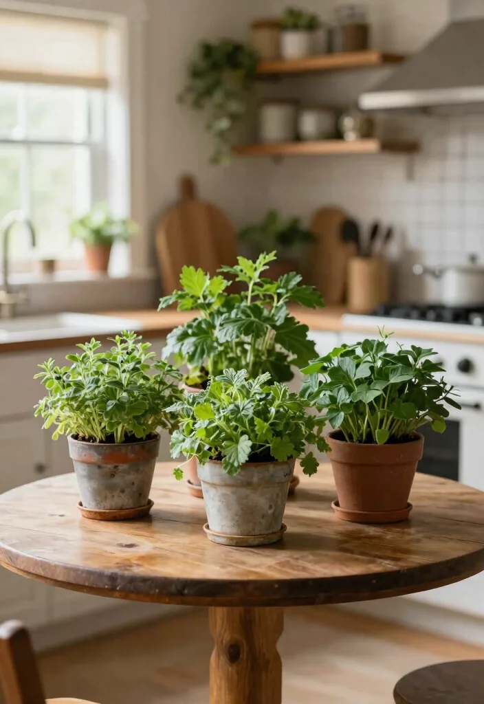 16 Small Round Kitchen Table Ideas With Intimate Style 11 16 Small Round Kitchen Table Ideas With Intimate Style - 11. Greenery Focus 1