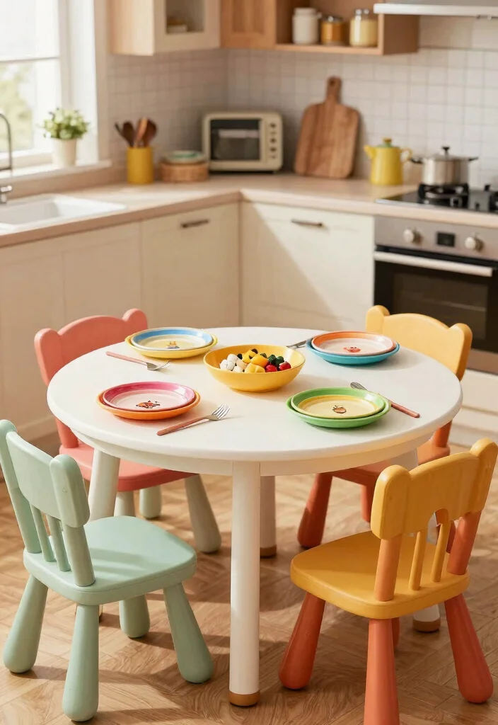 16 Small Round Kitchen Table Ideas With Intimate Style 13 16 Small Round Kitchen Table Ideas With Intimate Style - 13. Family-Friendly Fun 1
