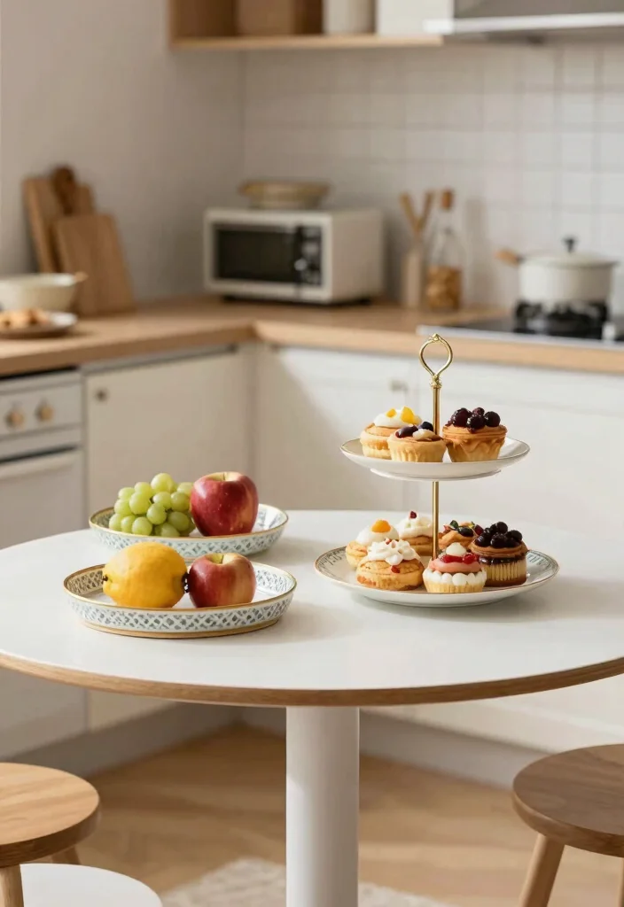 16 Small Round Kitchen Table Ideas With Intimate Style 15 16 Small Round Kitchen Table Ideas With Intimate Style - 15. Stylish Serving 1