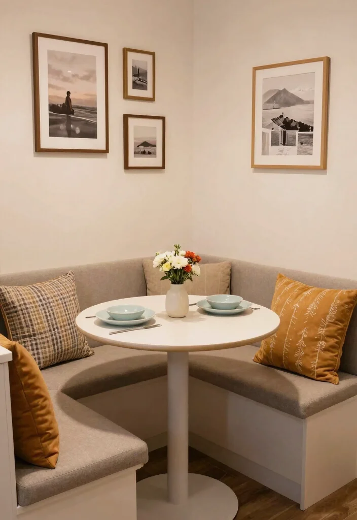 16 Small Round Kitchen Table Ideas With Intimate Style 3 16 Small Round Kitchen Table Ideas With Intimate Style - 3. Cozy Nook 1