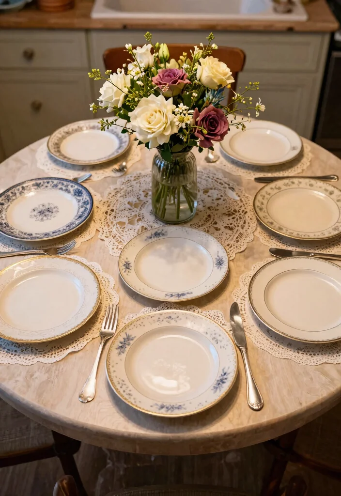 16 Small Round Kitchen Table Ideas With Intimate Style 5 16 Small Round Kitchen Table Ideas With Intimate Style - 5. Vintage China 1