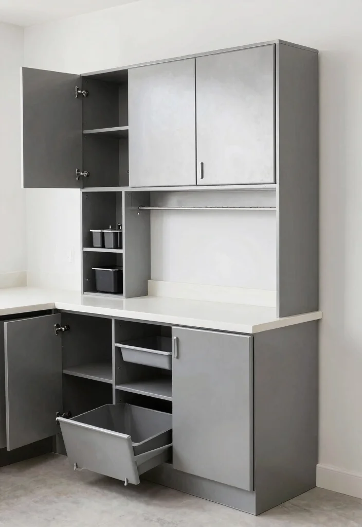 16 Steel Kitchen Cabinets Ideas With Industrial Edge 15 16 Steel Kitchen Cabinets Ideas With Industrial Edge - 15. Multi-Functional Steel Cabinets 1