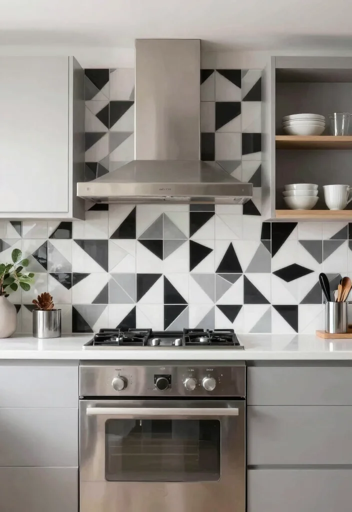 16 Tile Stickers Kitchen Ideas With Budget Friendly Refresh 2 16 Tile Stickers Kitchen Ideas With Budget Friendly Refresh - 2. Sleek Geometric Patterns 1