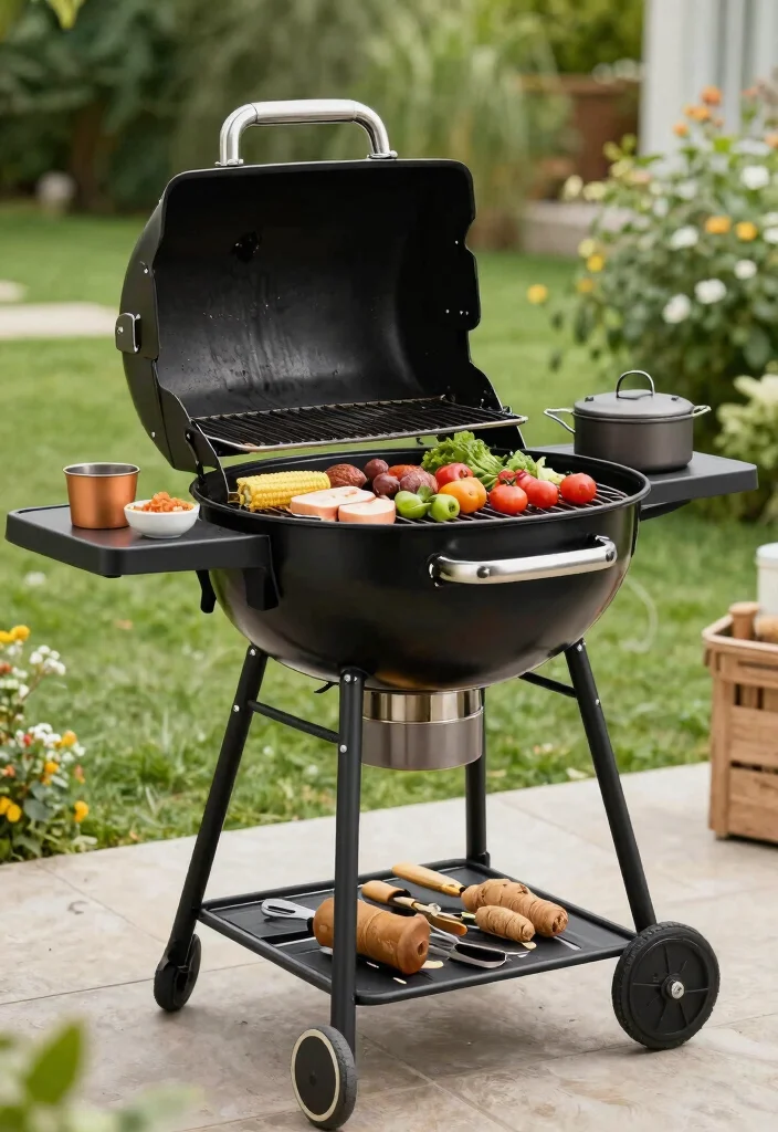 17 Black Kitchen Accessories Ideas With Bold Touch - 15. Black Outdoor Cookware 1