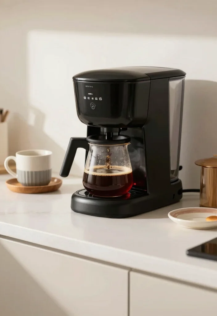 17 Black Kitchen Accessories Ideas With Bold Touch - 16. Black Coffee Makers 1