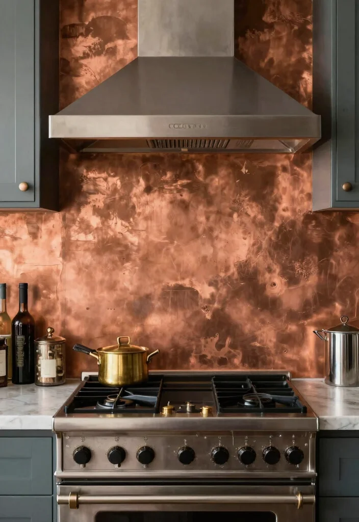 17 Copper Splashback Kitchen Ideas With Warm Shine 11 17 Copper Splashback Kitchen Ideas With Warm Shine - 11. Mixing Metals for an Eclectic Look 1