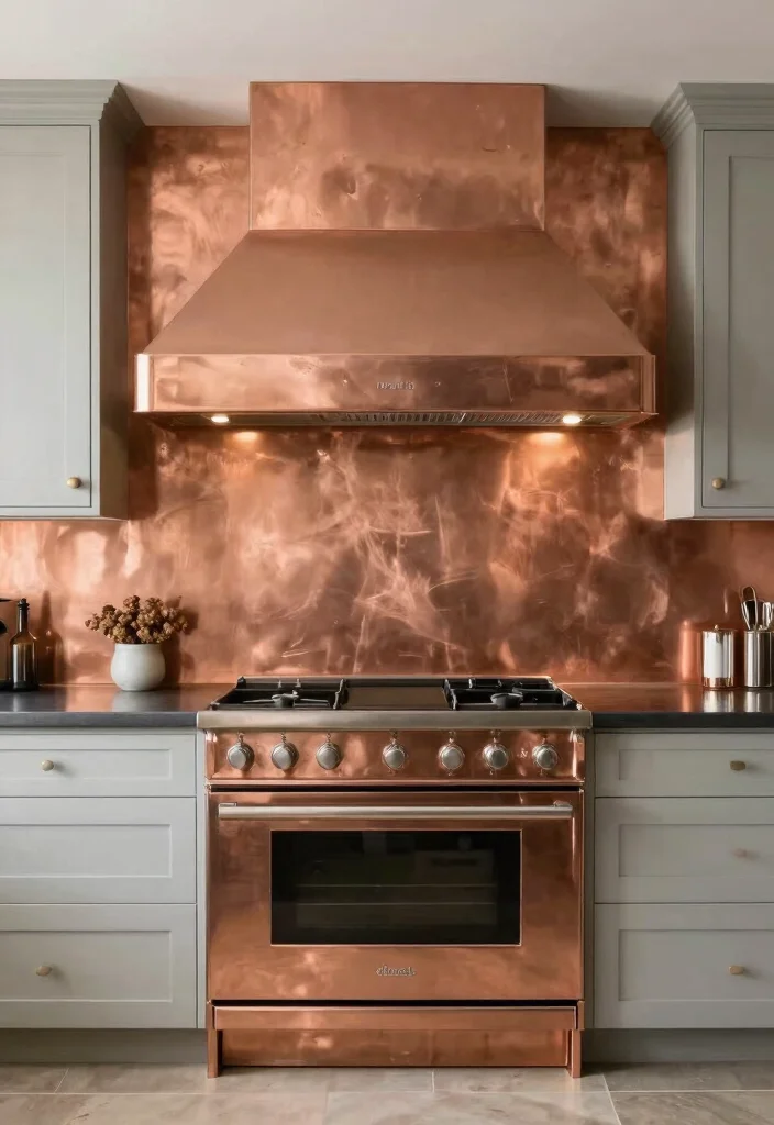 17 Copper Splashback Kitchen Ideas With Warm Shine 15 17 Copper Splashback Kitchen Ideas With Warm Shine - 15. Creating a Focal Point with Copper 1