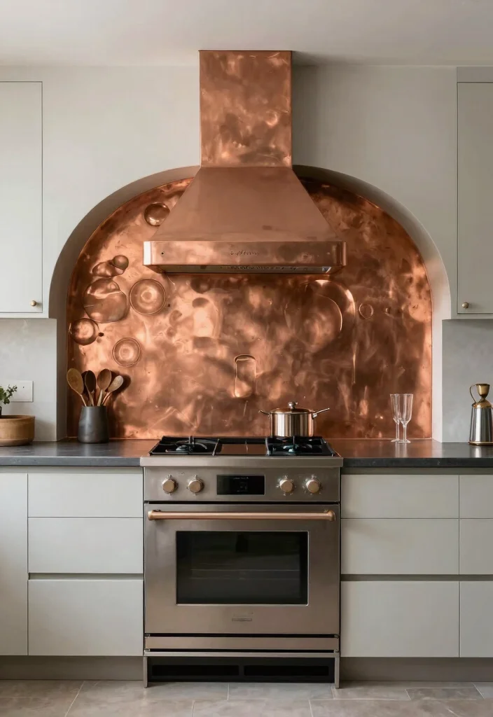 17 Copper Splashback Kitchen Ideas With Warm Shine 16 17 Copper Splashback Kitchen Ideas With Warm Shine - 16. Customization: Unique Shapes and Sizes 1