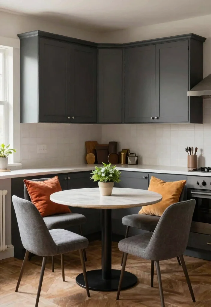 17 Dark Grey Cabinets Kitchen Ideas With Modern Edge 12 17 Dark Grey Cabinets Kitchen Ideas With Modern Edge - 12. Cozy Corner Nook 1