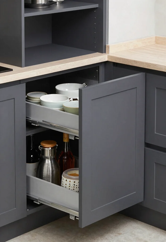 17 Dark Grey Cabinets Kitchen Ideas With Modern Edge 14 17 Dark Grey Cabinets Kitchen Ideas With Modern Edge - 14. Smart Storage Solutions 1