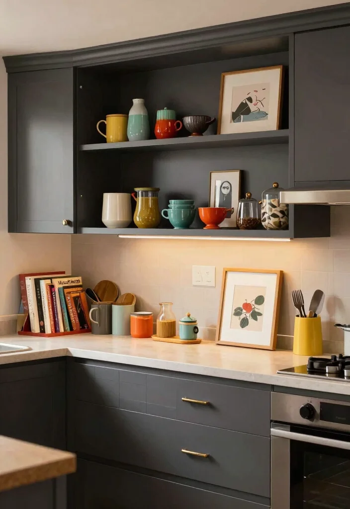 17 Dark Grey Cabinets Kitchen Ideas With Modern Edge 16 17 Dark Grey Cabinets Kitchen Ideas With Modern Edge - 16. Personal Touches and Accessories 1