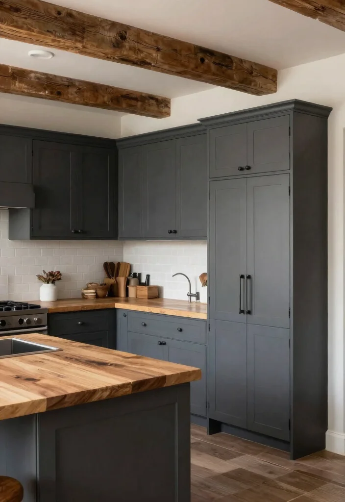 17 Dark Grey Cabinets Kitchen Ideas With Modern Edge 17 17 Dark Grey Cabinets Kitchen Ideas With Modern Edge - 17. Rustic Meets Modern 1