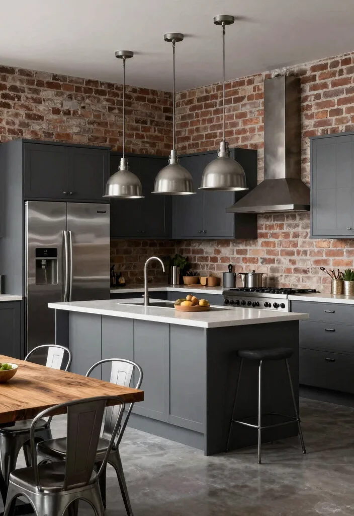 17 Dark Grey Cabinets Kitchen Ideas With Modern Edge 3 17 Dark Grey Cabinets Kitchen Ideas With Modern Edge - 3. Industrial Chic 1