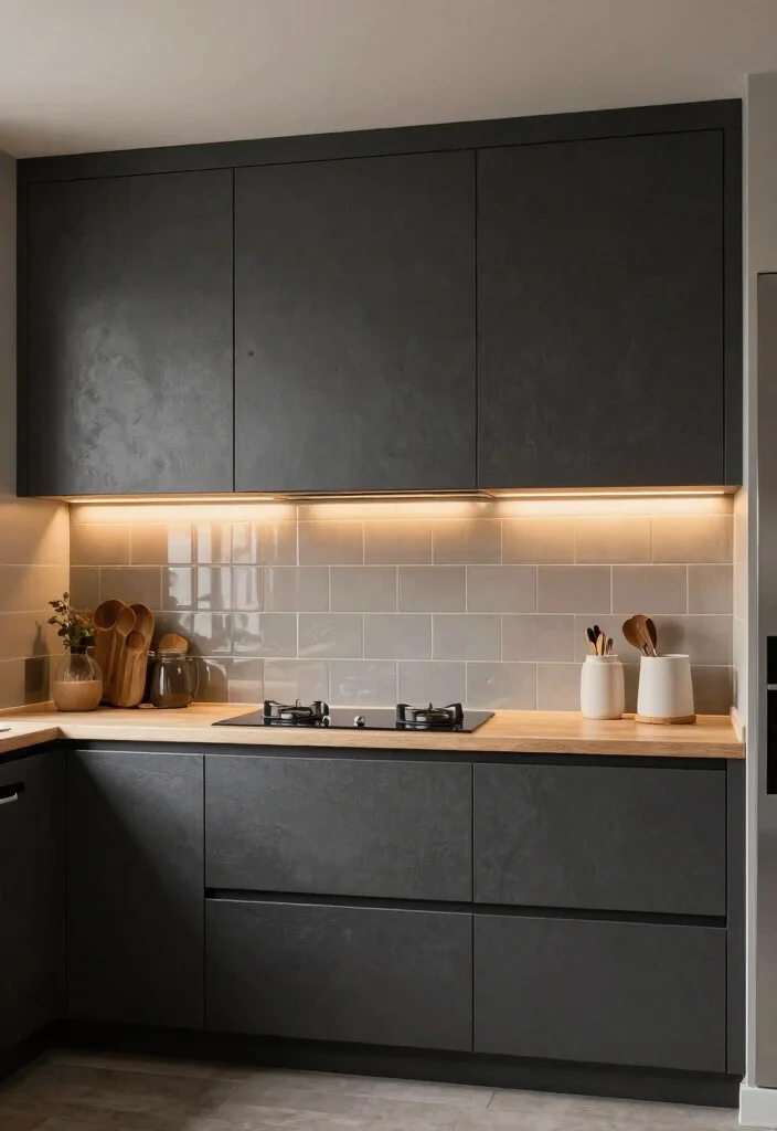 17 Dark Grey Cabinets Kitchen Ideas With Modern Edge 4 17 Dark Grey Cabinets Kitchen Ideas With Modern Edge - 4. Elegant Textured Finishes 1