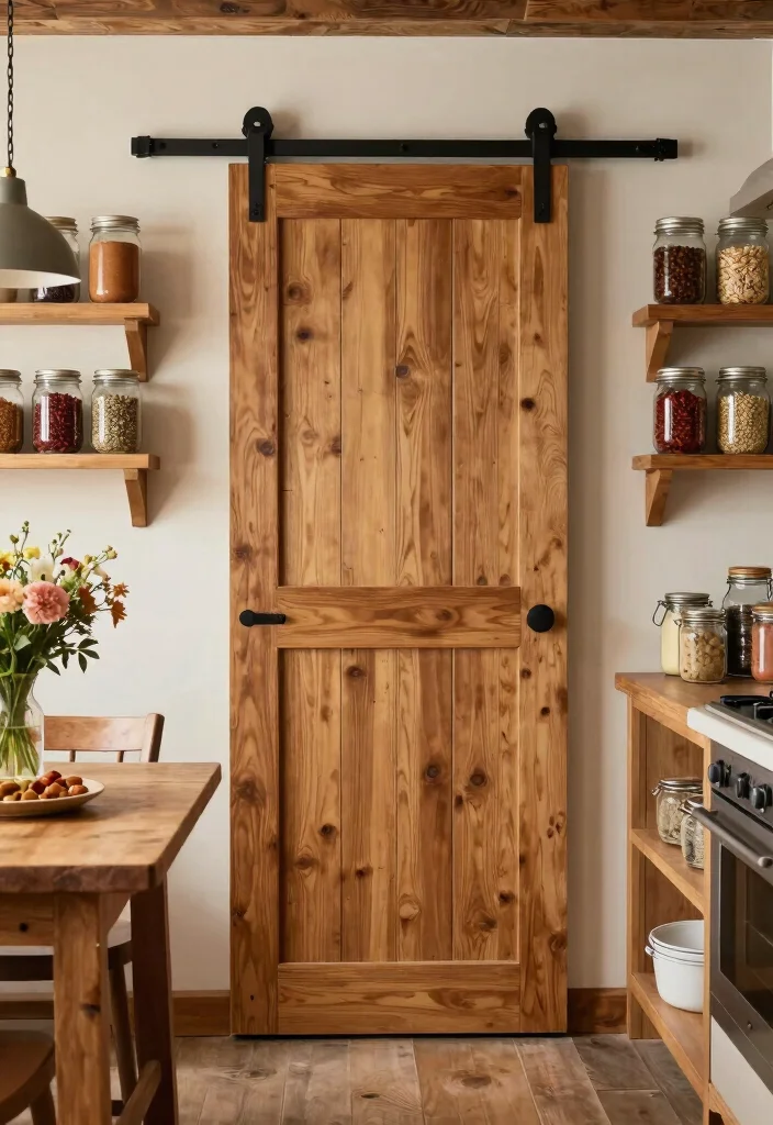 17 Kitchen Pantry Doors Ideas With Stylish Function 1 17 Kitchen Pantry Doors Ideas With Stylish Function - 1. Rustic Barn Door Charm 1