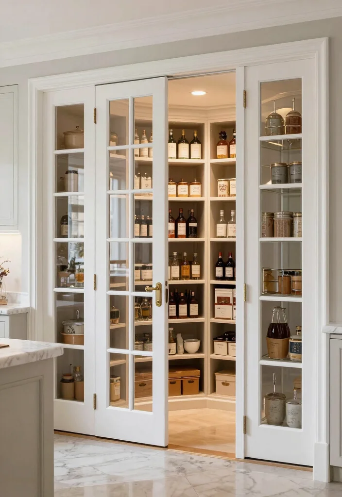 17 Kitchen Pantry Doors Ideas With Stylish Function 10 17 Kitchen Pantry Doors Ideas With Stylish Function - 10. Elegant French Doors 1