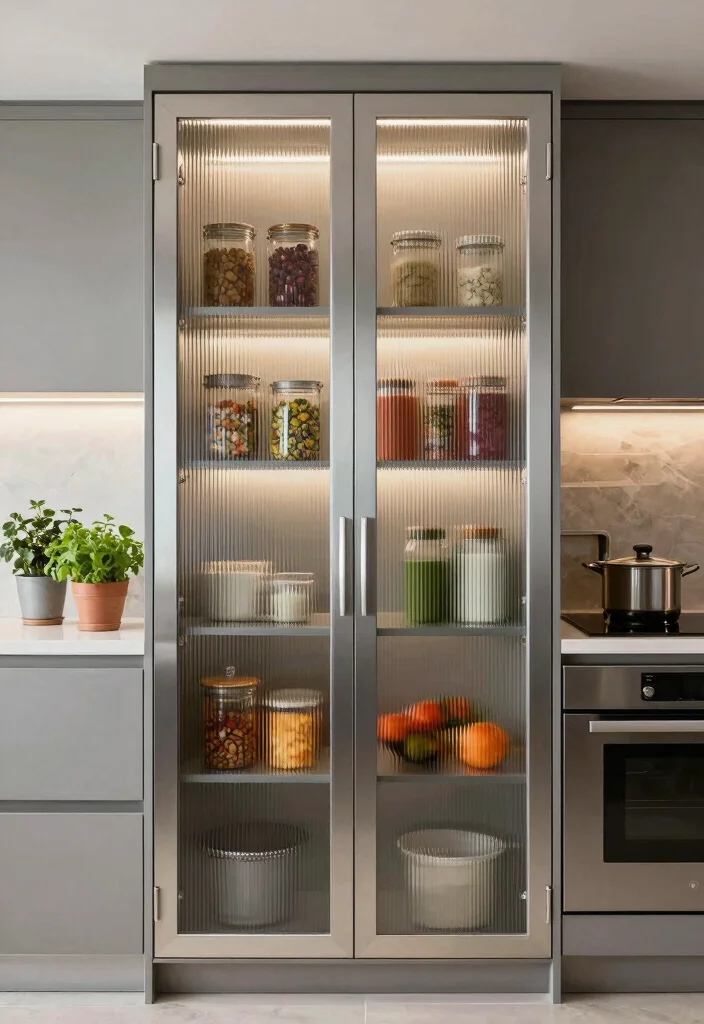 17 Kitchen Pantry Doors Ideas With Stylish Function 2 17 Kitchen Pantry Doors Ideas With Stylish Function - 2. Modern Glass Panels 1