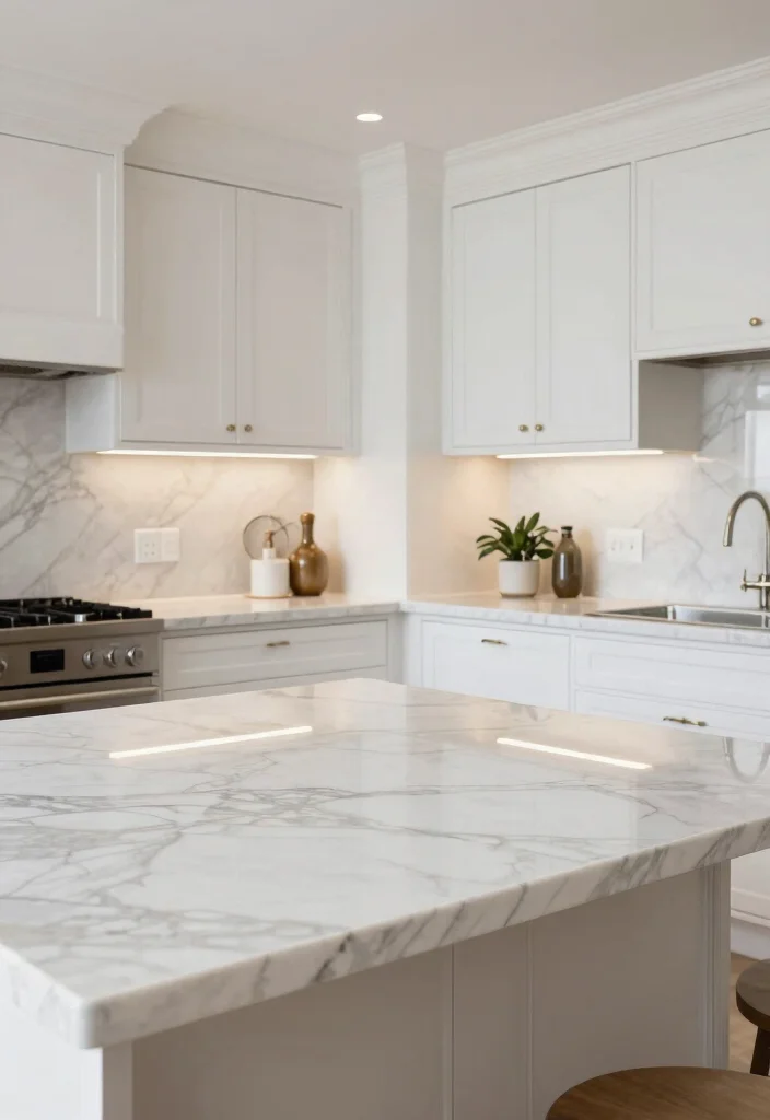 17 Kitchen Quartz Countertops Ideas With Durable Beauty 10 17 Kitchen Quartz Countertops Ideas With Durable Beauty - 10. Marble-Look Quartz for Timeless Elegance 1