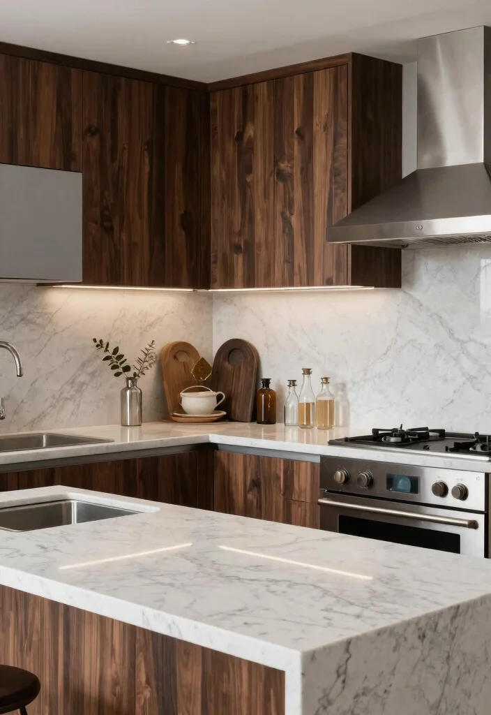 17 Kitchen Quartz Countertops Ideas With Durable Beauty 17 17 Kitchen Quartz Countertops Ideas With Durable Beauty - 17. Incorporating Quartz into Mixed Material Designs 1