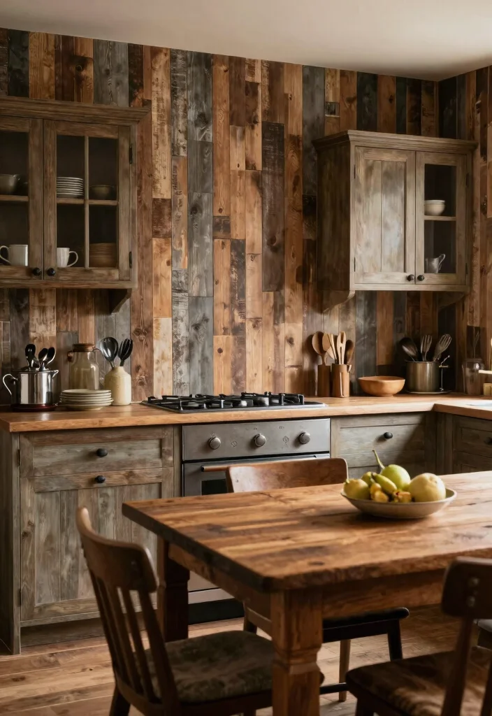 17 Kitchen With Wallpaper Ideas That Add Personality 11 17 Kitchen With Wallpaper Ideas That Add Personality - 11. Rustic Wood Patterns 1