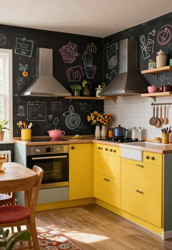 17 Kitchen With Wallpaper Ideas That Add Personality 15 17 Kitchen With Wallpaper Ideas That Add Personality - 15. Chalkboard Wallpaper 1