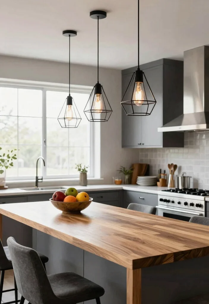 17 Large Pendant Lights Over Kitchen Island Ideas That Make a Statement 1 17 Large Pendant Lights Over Kitchen Island Ideas That Make a Statement - 1. Industrial Charm with Metal Pendant Lights 1