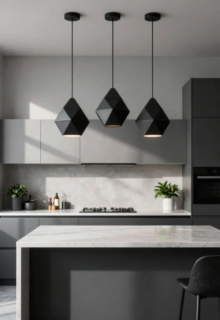 17 Large Pendant Lights Over Kitchen Island Ideas That Make a Statement 13 17 Large Pendant Lights Over Kitchen Island Ideas That Make a Statement - 13. Geometric Shapes for a Modern Edge 1