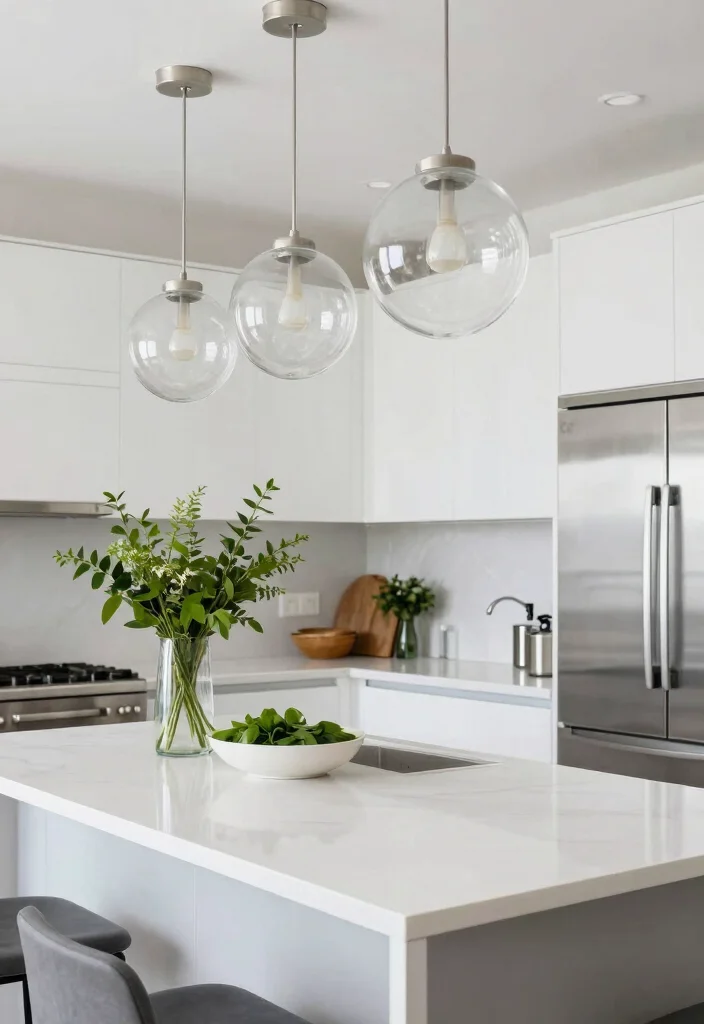 17 Large Pendant Lights Over Kitchen Island Ideas That Make a Statement 4 17 Large Pendant Lights Over Kitchen Island Ideas That Make a Statement - 4. Clear Glass Globes for a Modern Touch 1