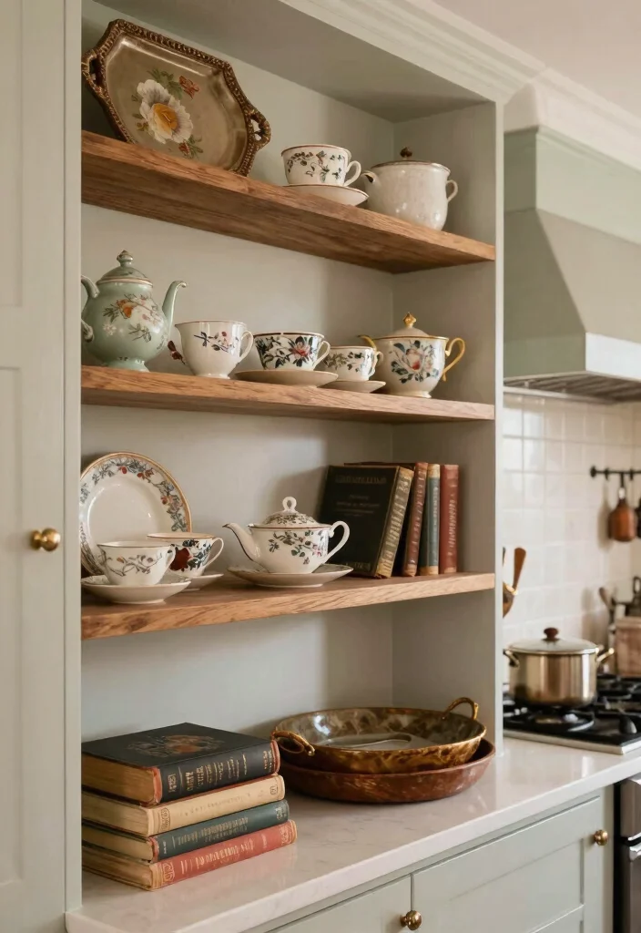 17 Open Shelf Kitchen Ideas With Airy Display 11 17 Open Shelf Kitchen Ideas With Airy Display - 11. Vintage Finds 1