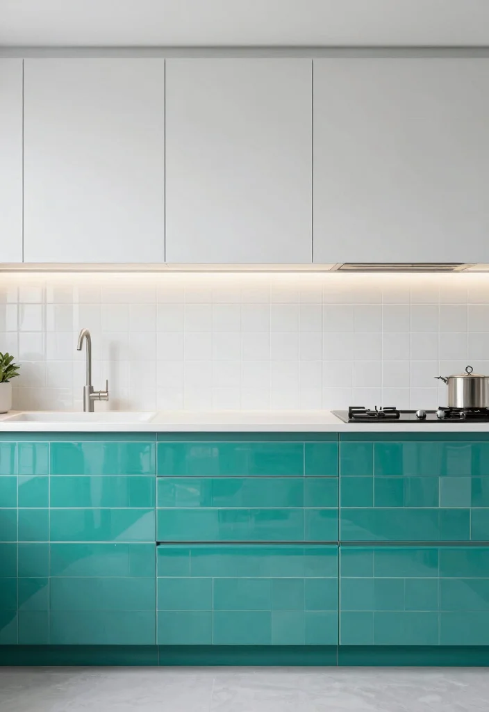 17 Painted Kitchen Tiles Ideas With Creative Color 13 17 Painted Kitchen Tiles Ideas With Creative Color - 13. Two-Tone Tile Combinations 1