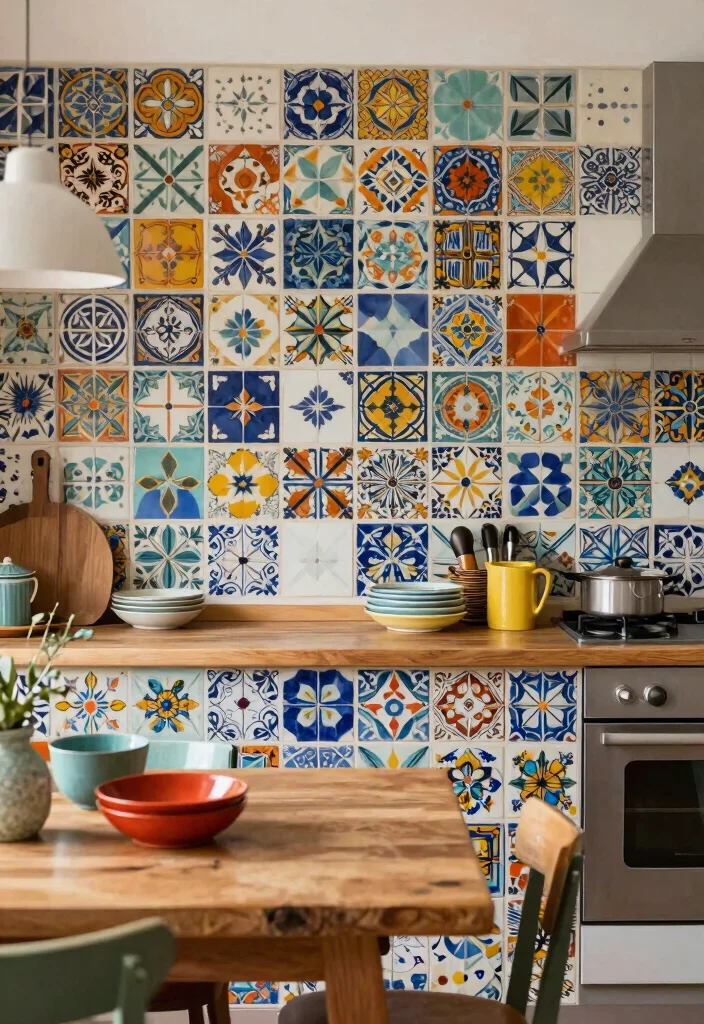 17 Painted Kitchen Tiles Ideas With Creative Color 8 17 Painted Kitchen Tiles Ideas With Creative Color - 8. Artistic Hand-Painted Styles 1