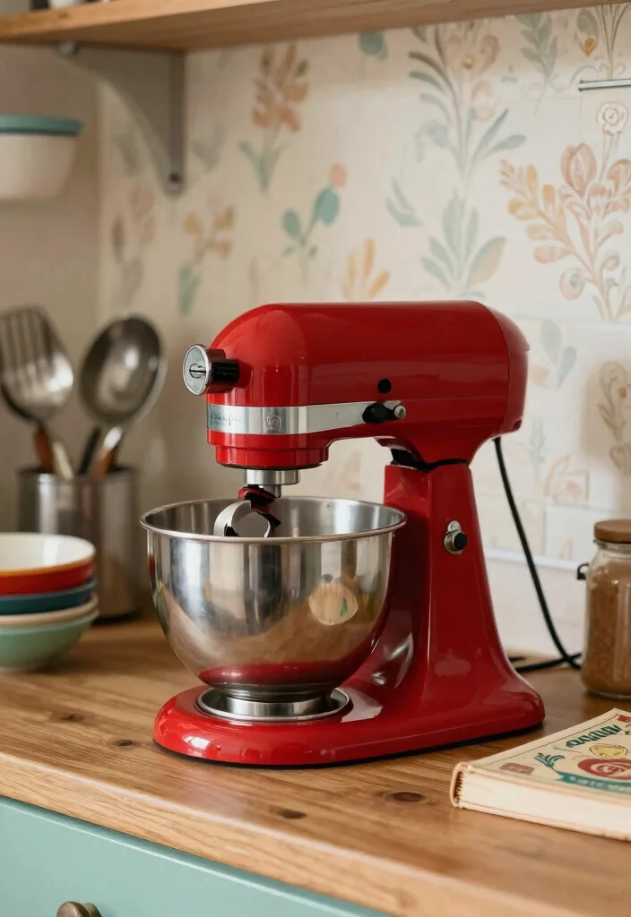 17 Retro Kitchen Appliances Ideas With Vintage Flair 1 17 Retro Kitchen Appliances Ideas With Vintage Flair - 1. The Iconic Stand Mixer 1