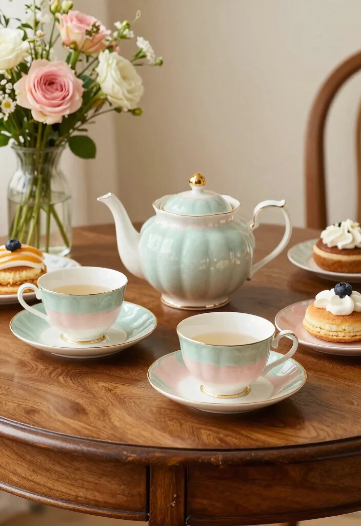 17 Retro Kitchen Appliances Ideas With Vintage Flair 16 17 Retro Kitchen Appliances Ideas With Vintage Flair - 16. The Elegant Tea Set 1