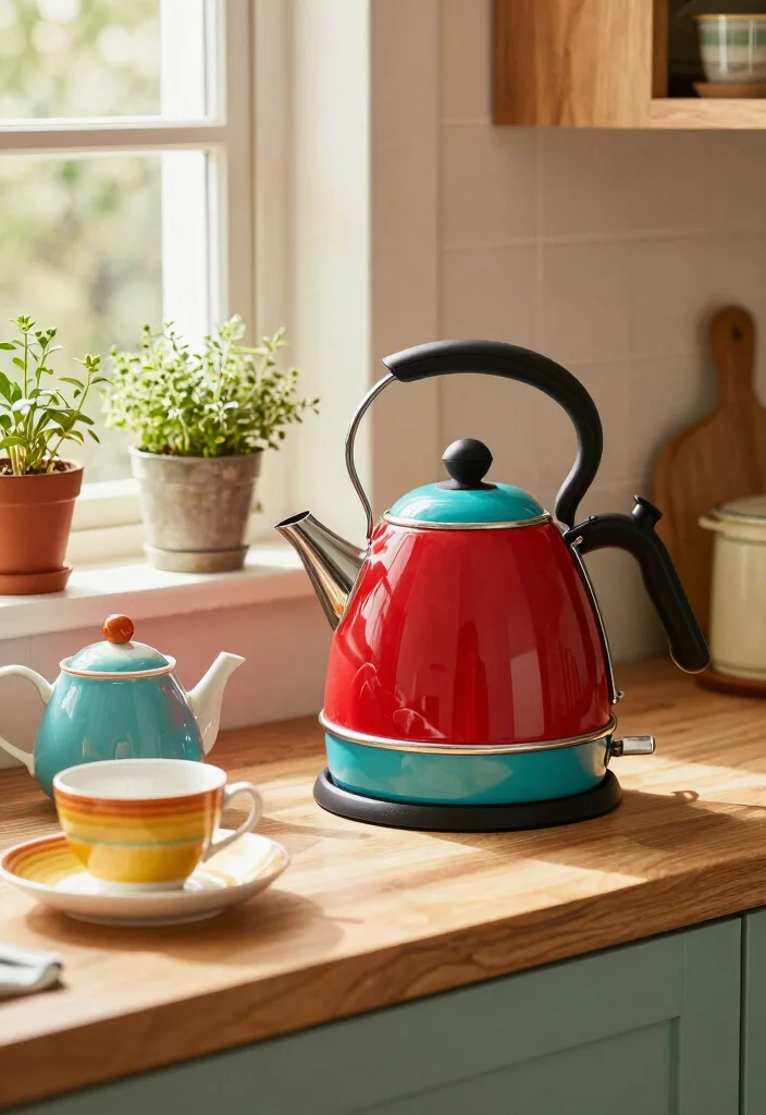 17 Retro Kitchen Appliances Ideas With Vintage Flair 6 17 Retro Kitchen Appliances Ideas With Vintage Flair - 6. The Unique Electric Kettle 1