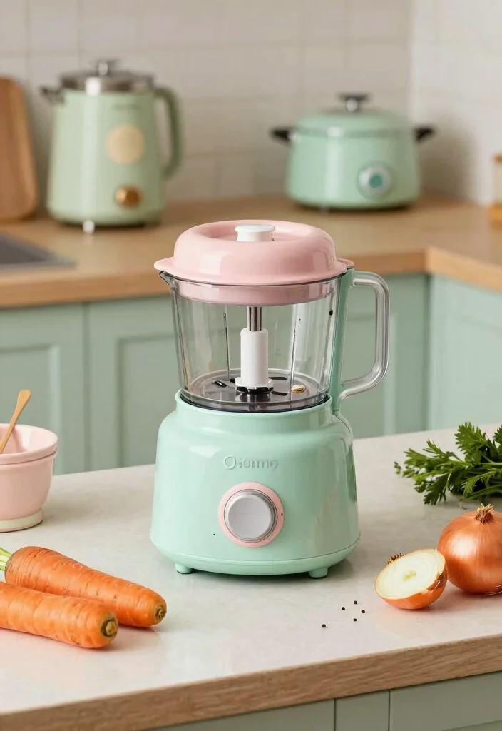 17 Retro Kitchen Appliances Ideas With Vintage Flair 8 17 Retro Kitchen Appliances Ideas With Vintage Flair - 8. The Charming Food Processor 1