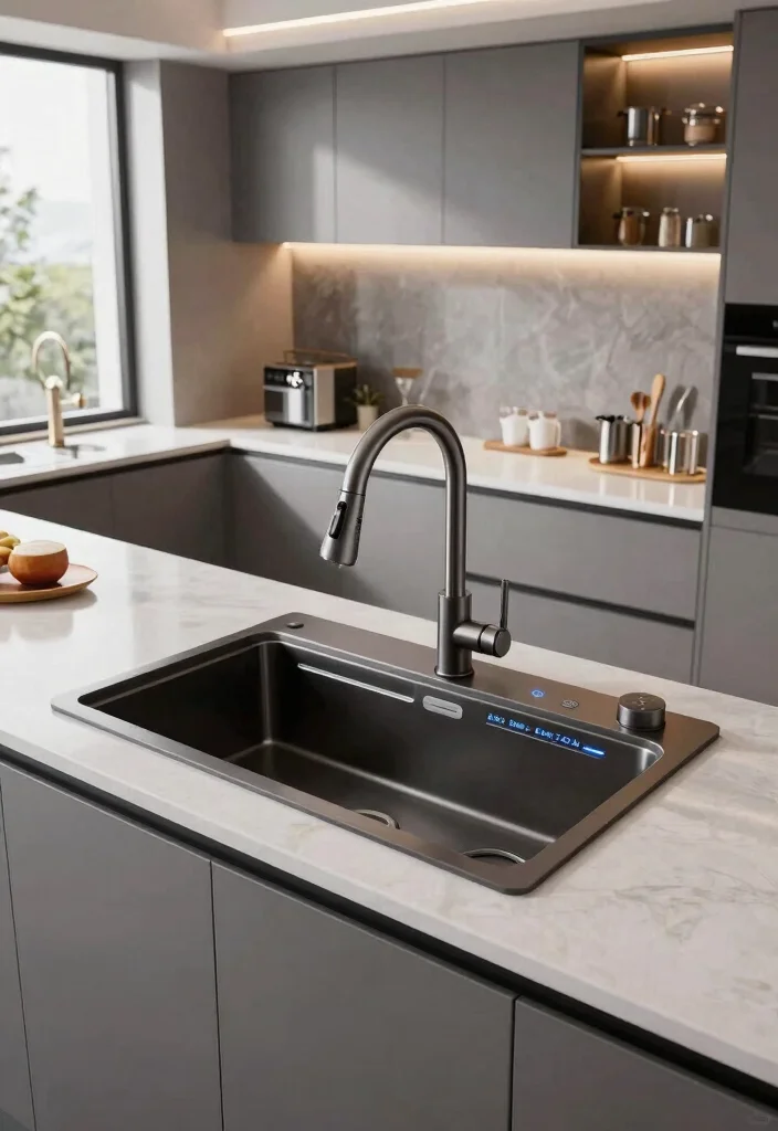 17 Sink Design Kitchen Ideas With Functional Style - 14. Smart Sinks 1