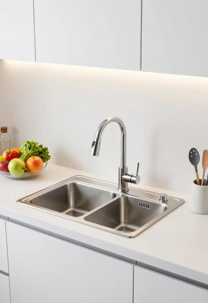 17 Sink Design Kitchen Ideas With Functional Style - 3. Stainless Steel Sink 1