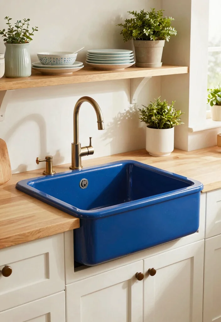 17 Sink Design Kitchen Ideas With Functional Style - 4. Enamel-Coated Cast Iron Sink 1