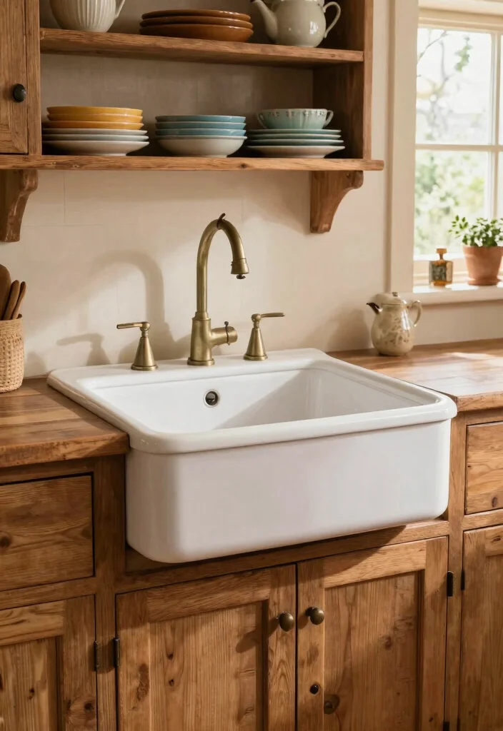 17 Sink Design Kitchen Ideas With Functional Style - 9. Vintage Apron Sink 1