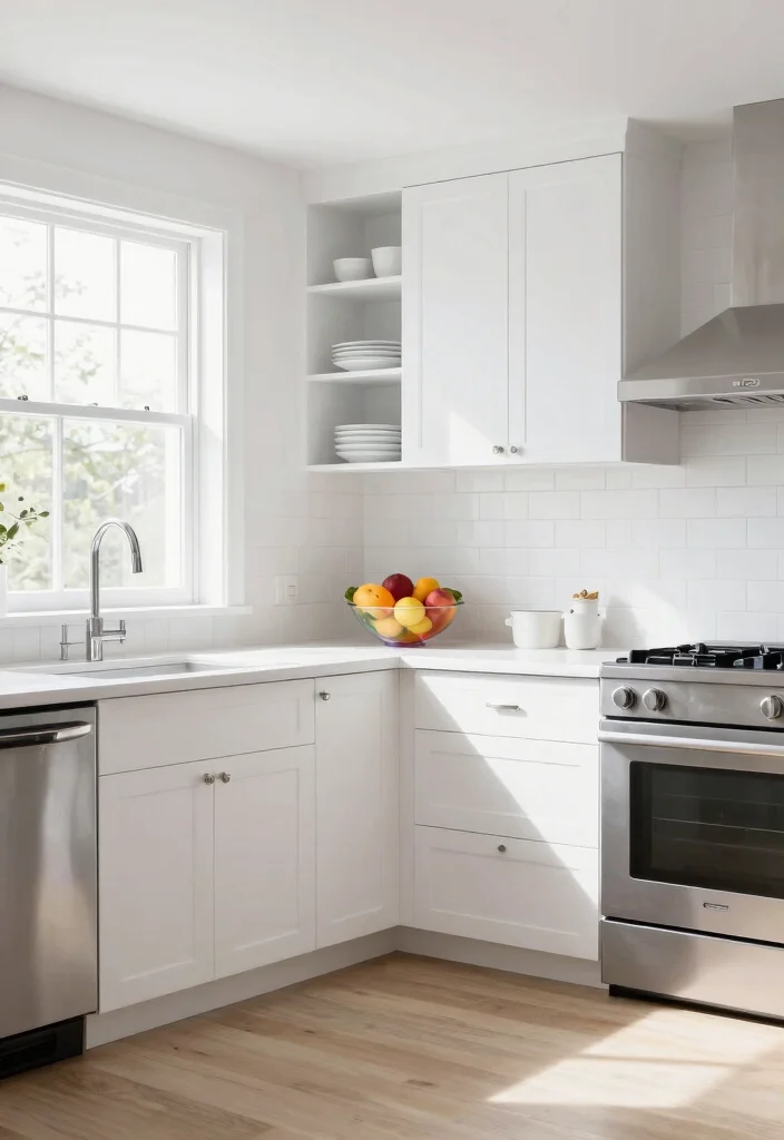 17 Slim Shaker Cabinets Kitchen Ideas With Modern Lines 1 17 Slim Shaker Cabinets Kitchen Ideas With Modern Lines - 1. All-White Elegance 1