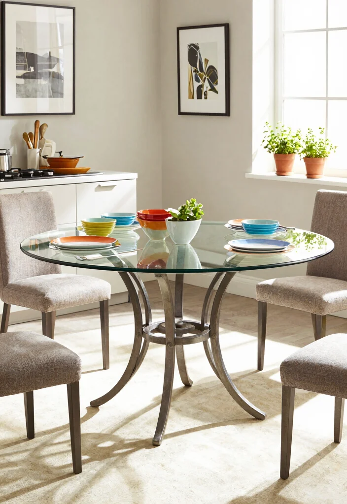 17 Small Kitchen Table Ideas That Fit Every Space 10 17 Small Kitchen Table Ideas That Fit Every Space - 10. Glass Top Tables 1