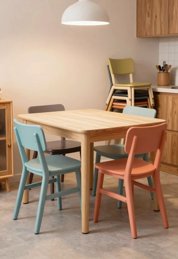 17 Small Kitchen Table Ideas That Fit Every Space 12 17 Small Kitchen Table Ideas That Fit Every Space - 12. Stackable Chairs 1