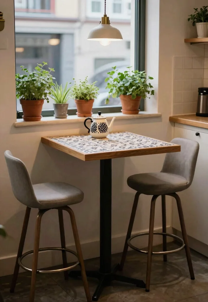 17 Small Kitchen Table Ideas That Fit Every Space 4 17 Small Kitchen Table Ideas That Fit Every Space - 4. Bistro-Style Tables 1
