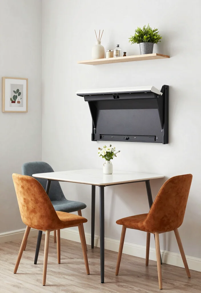 17 Small Kitchen Table Ideas That Fit Every Space 7 17 Small Kitchen Table Ideas That Fit Every Space - 7. Wall-Mounted Tables 1